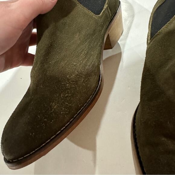 Matt Bernson Olive Green Suede Leather‎ Chelsea Booties Size 10 - Picture 6 of 11